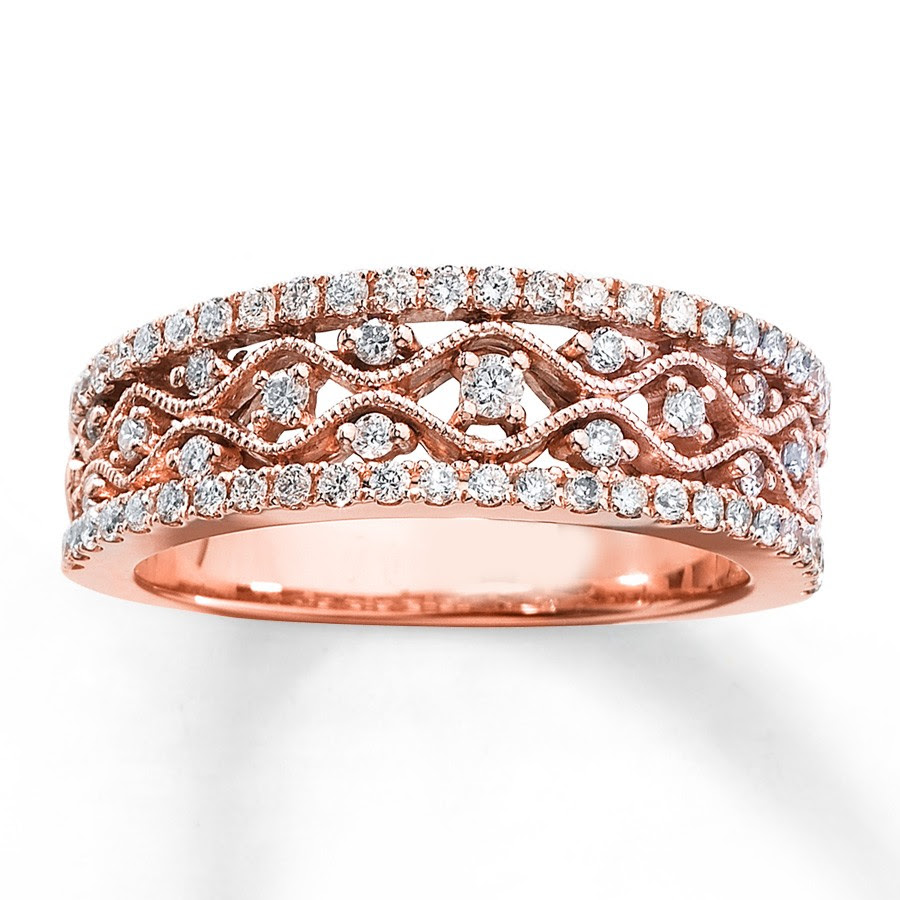 Antique Round Diamond Wedding Ring Band in Rose Gold Antique Round Diamond Wedding Ring Band in Rose Gold