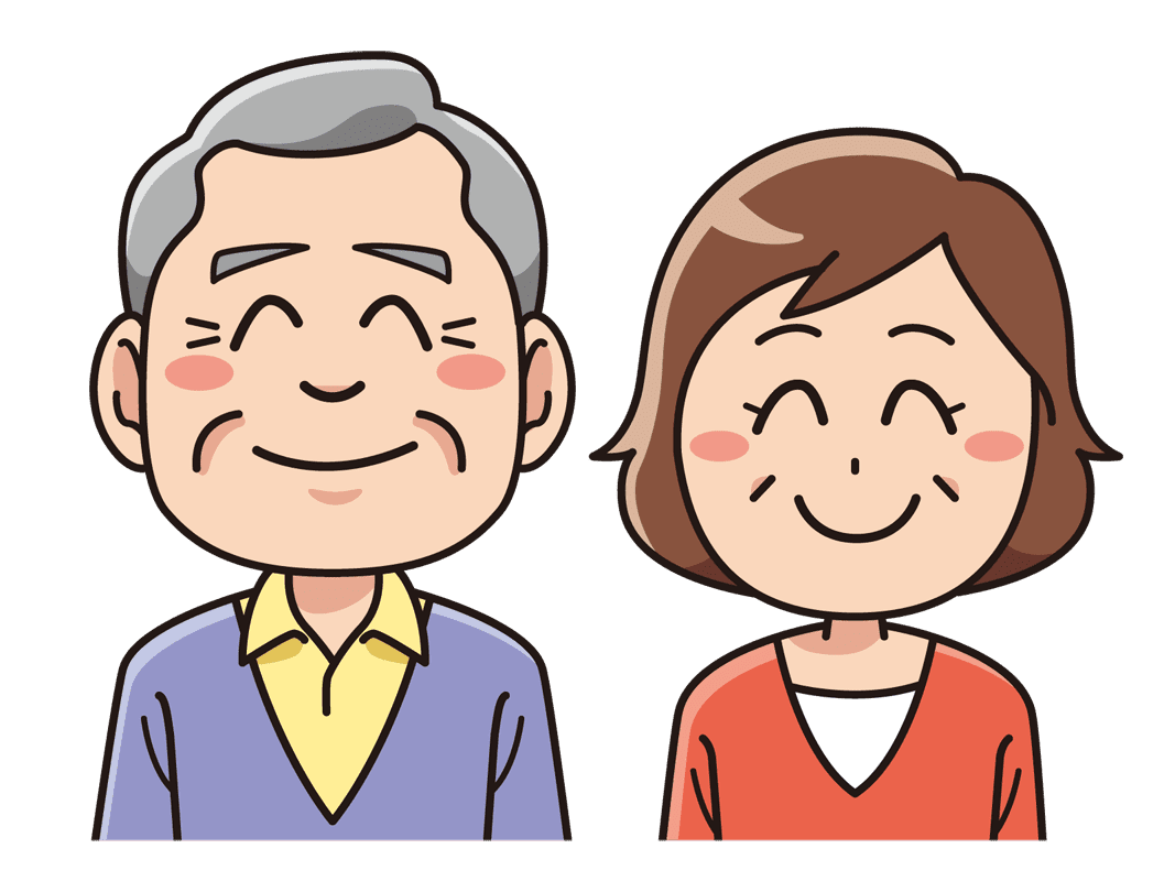 笑顔のシニア夫婦 無料イラスト素材 イラスト素材図鑑