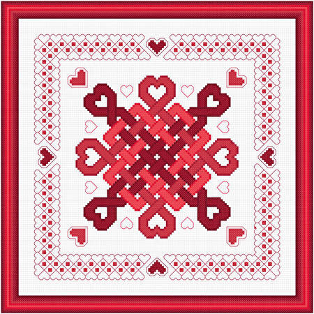Hearts Abound Cross Stitch Pattern valentines