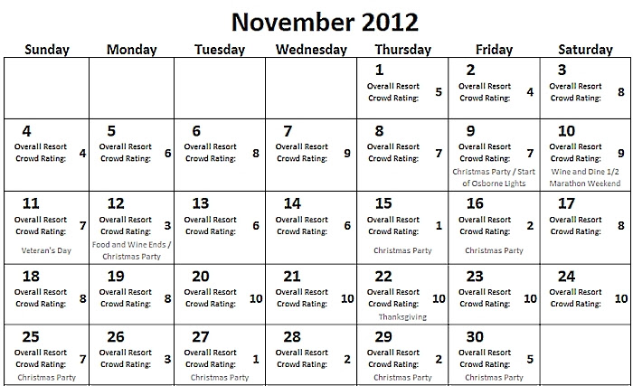 Looking Over The November 12 Wdw Crowd Calendar Touringplans Com Blog