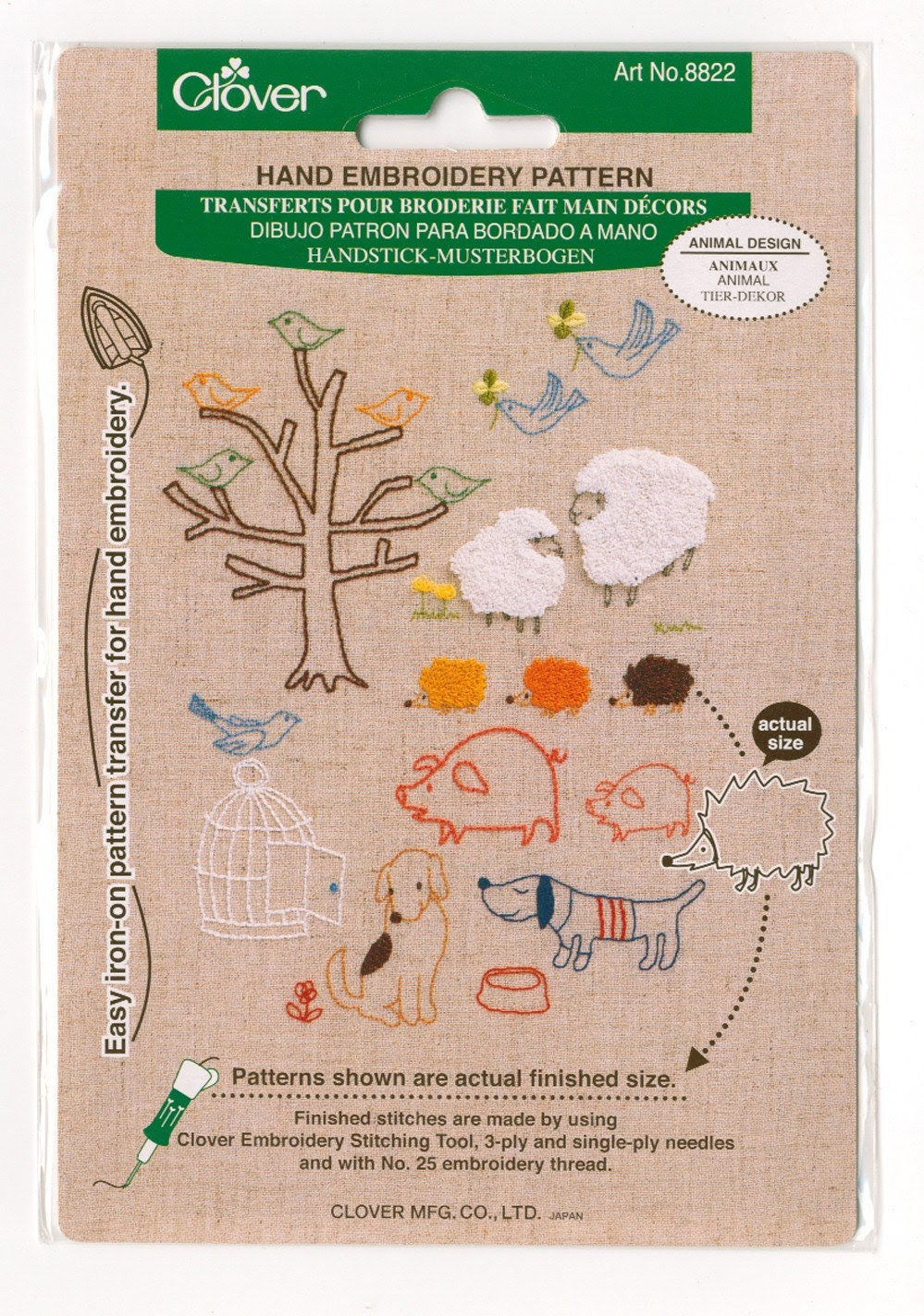 Clover Hand Embroidery Pattern - Animal Design