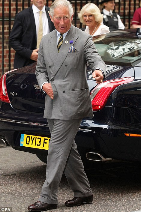The Prince of Wales and Duchess of Cornwall arrive at the Lindo Wing