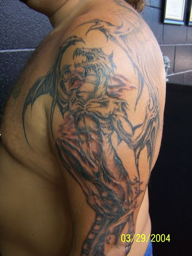 Sleeve Tattoos Dragon. Evil Dragon Sleeve Tattoo