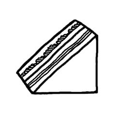 サンドイッチ パン 料理 ミニカット 無料 白黒イラスト素材