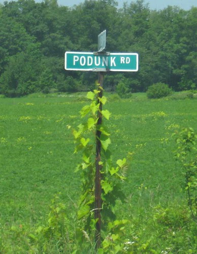 Podunk road sign