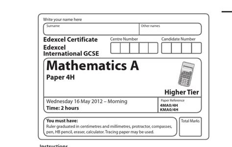 Download edexcel igcse paper 4h maths may 2012 mark scheme Kobo PDF