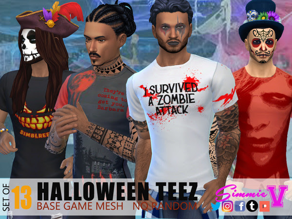 Halloween Tees 2019 by SimmieV at TSR » Sims 4 Updates