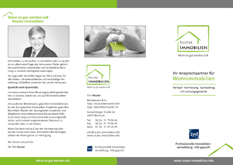 Faltblatt / Flyer für Reuter Immobilien