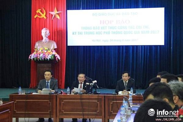 Báo cáo nhanh của Bộ GD&ĐT về kỳ thi THPT quốc gia 2017