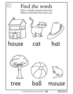  free printable kindergarten worksheets word lists and activities