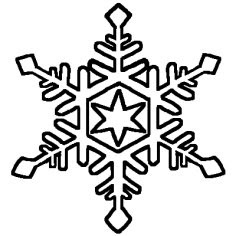 雪の結晶2 お天気 ミニカット 無料 白黒イラスト素材