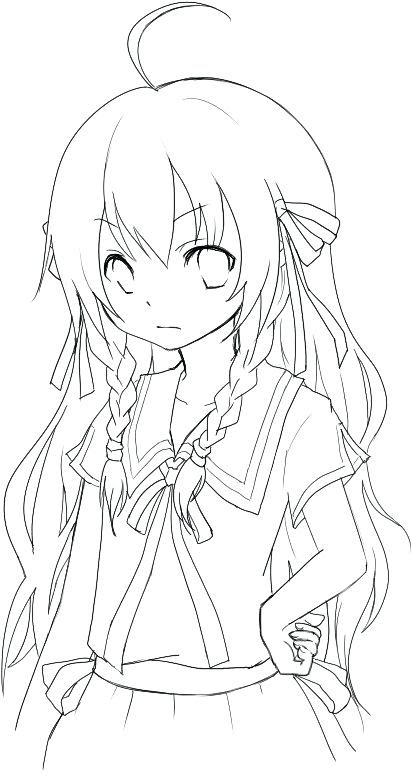 Anime School Girl Coloring Pages at GetColorings.com  