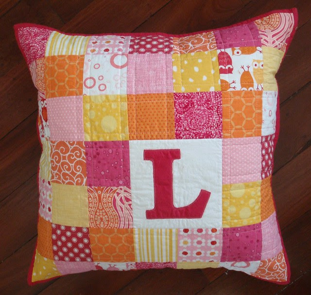 Personalised patchwork cushion