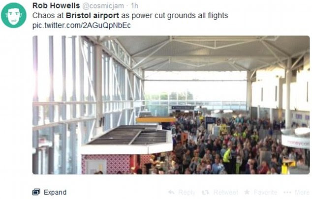 Crowds: Rob Howells reported 'chaos' at the airport as flights were grounded