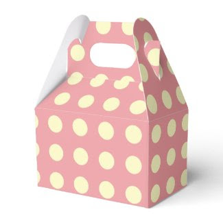 Polka Dots of Pale Yellow on Pink Favor Boxes
