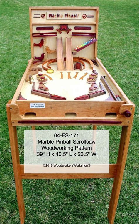 marble pinball machine scrollsaw woodworking plan