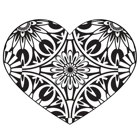  Hearts  With Flames Coloring  Pages  Free  download on 