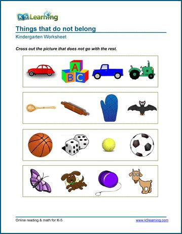  free preschool kindergarten opposites worksheets printable k5