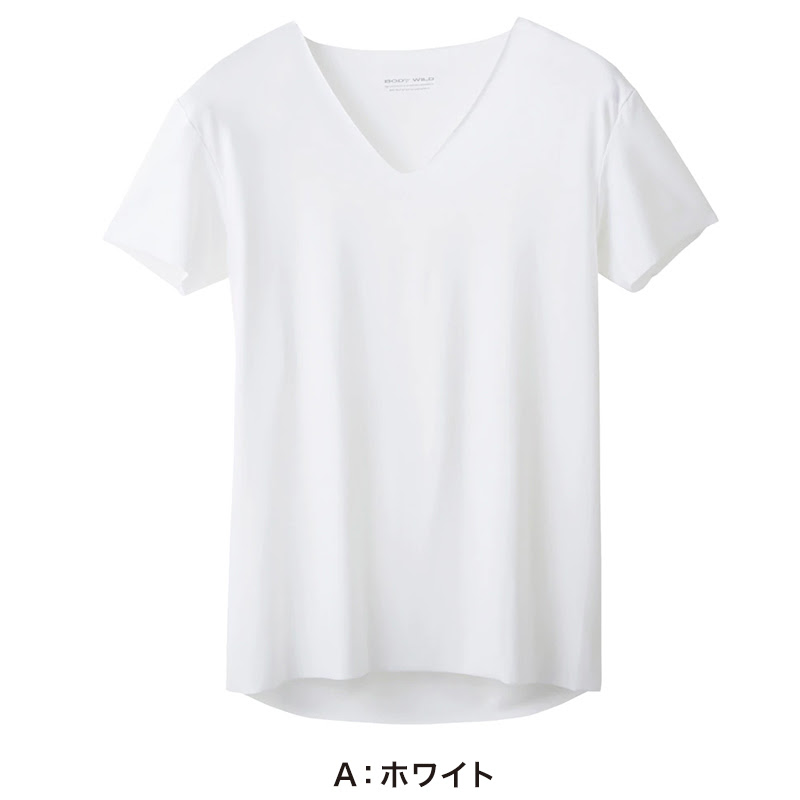 グンゼ ボディワイルド Tシャツ Vネック メンズ 半袖 肌着 M L Bodywild 下着 ひびきにくい カットオフ インナー 薄い 軽い Airz Bodywild メンズ すててこねっと