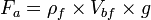  F_{a} = \rho_{f} \times V_{bf} \times g 