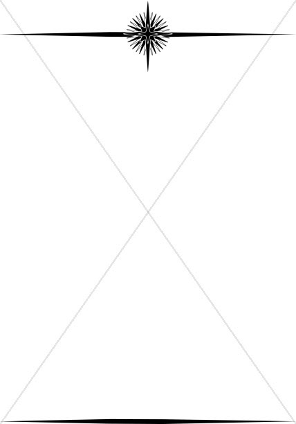 Nativity Star Border in Black and White | Christian Christmas Borders