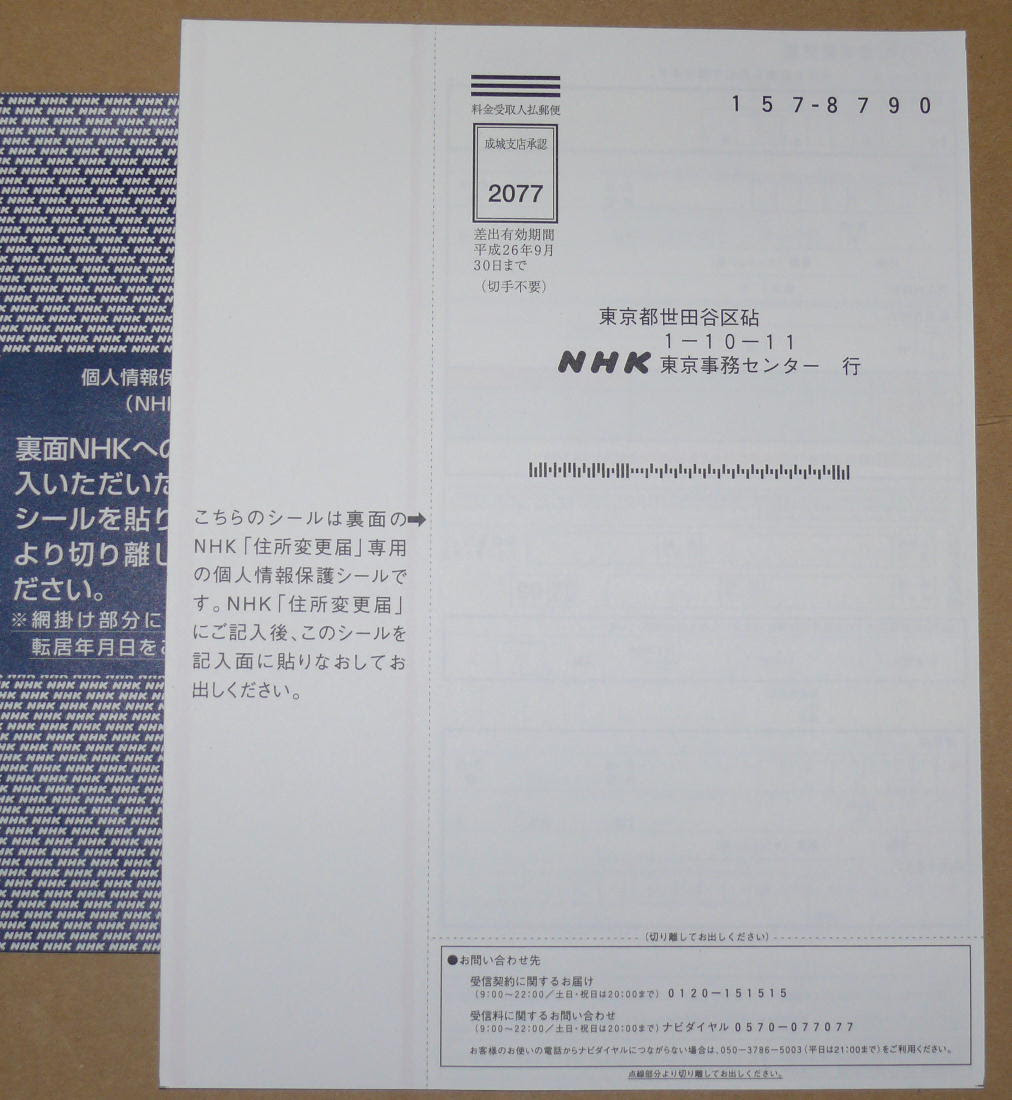 郵便物転送のためには郵便局の転居届 転送届nhk住所変更届