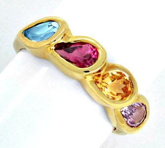 Original-Foto 1, NEU! GELBGOLD-RING, TOPAS TURMALIN CITRIN AMETHYST SHOP