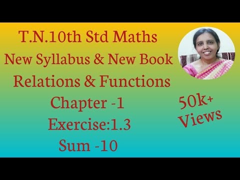 10th std Maths New Syllabus (T.N) 2019 - 2020 Relations & Functions Ex:1.3-10