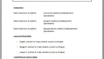 exemple de cv d'un lyceen sans experience
