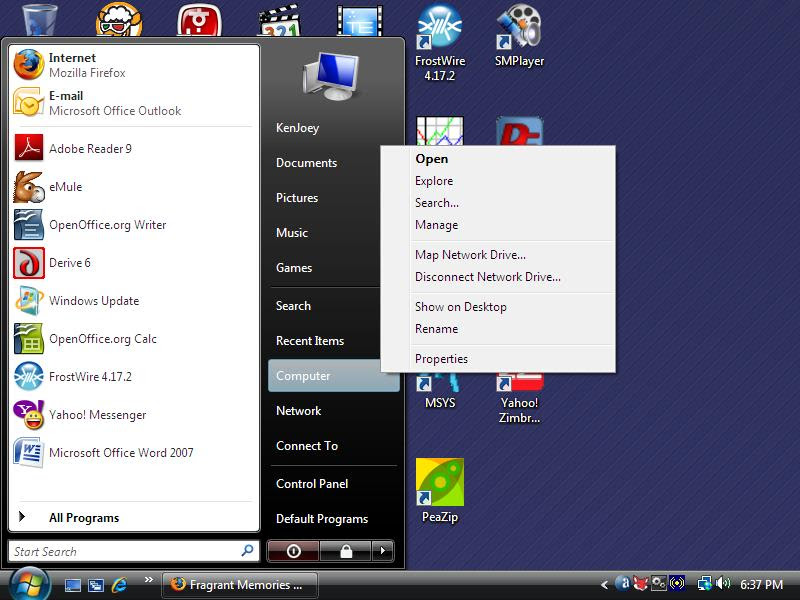 Right-click Computer and select Manage.