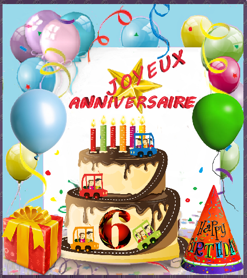 anniversaire garçon 6 ans Joyeux Anniversaire 6 Ans Gateau Petites Voitures anniversaire garçon 6 ans