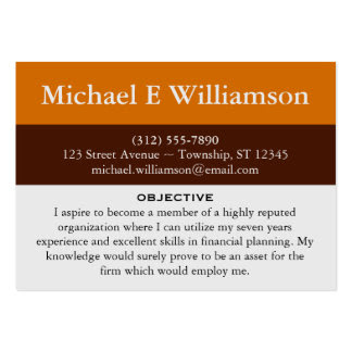 Brown Stripe Orange RESUME Business Cards