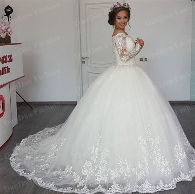 Promo Vestido de Noiva Luxury Lace Appliques Ball Gown Wedding Dress 2021 Cheap Long Sleeves Robe De Mariage Custom Made Bridal Gown