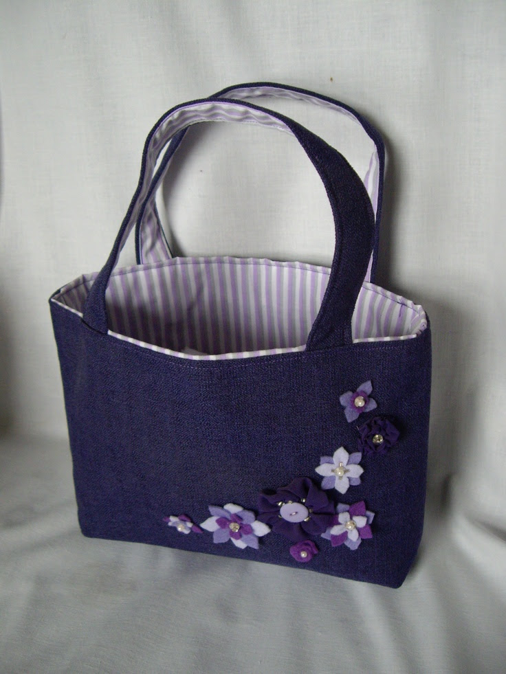 Purple Bag Floral Detail. Hand crafted at Little Irish House. Find on ...