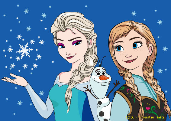 アナと雪の女王とオラフを描いてみた きゃら画ランド
