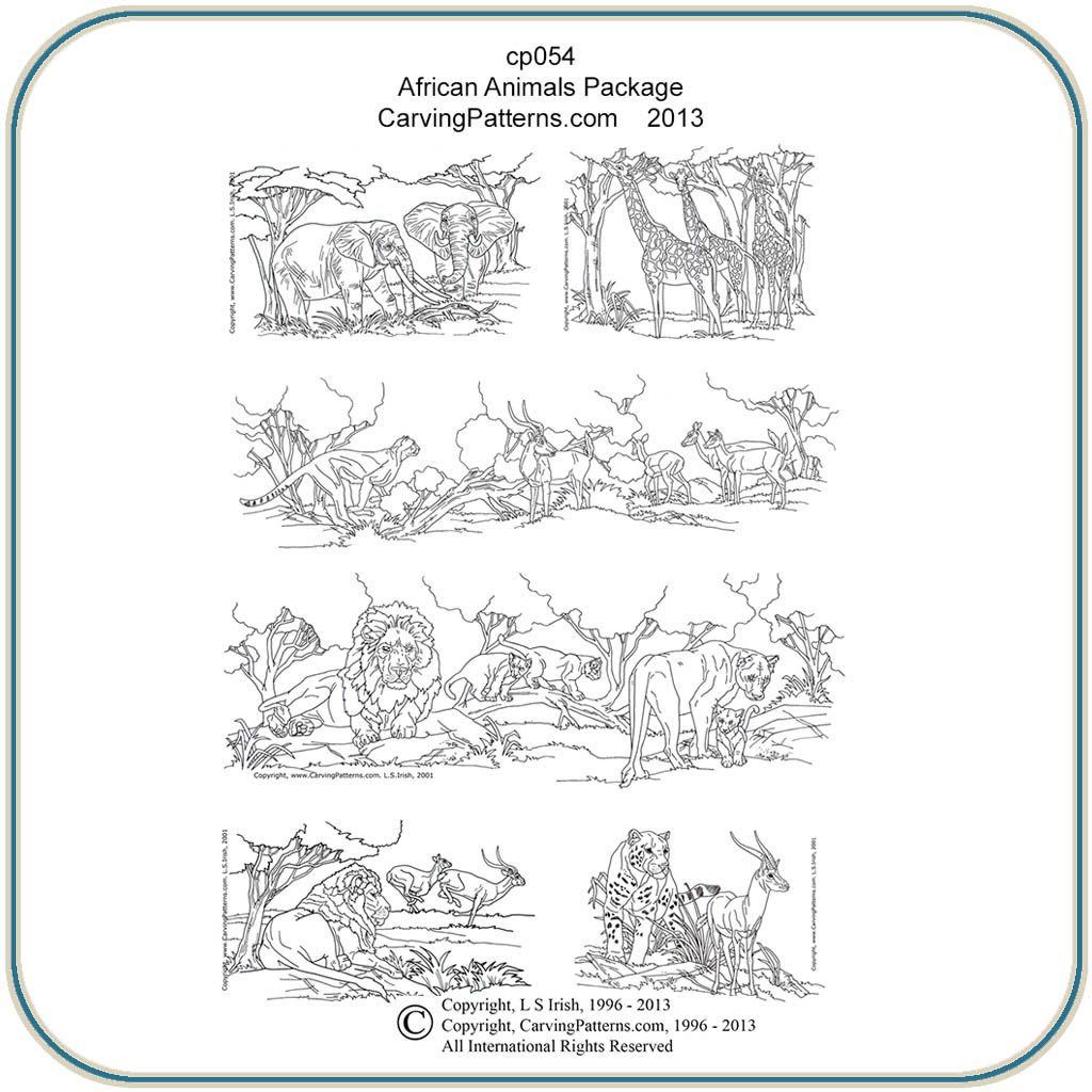 African Big Cats &amp; Animals Patterns – Classic Carving Patterns