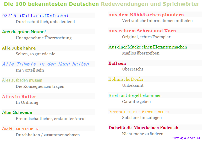 Bekannte sprichwörter glück