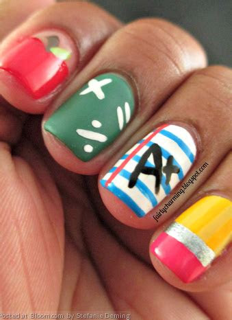 cute   school nails   school school nails