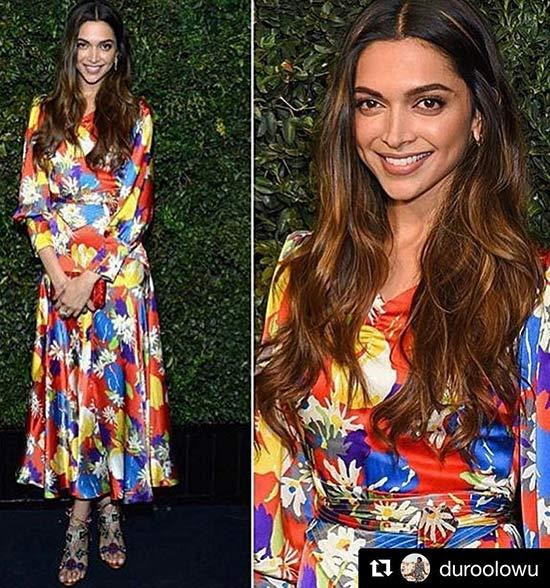 Deepika Padukone In A Neon Dress