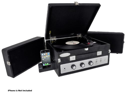Pyle-Home PLTTB8UI Classical Vinyl Turntable Player with PC Record, iPod Player, AUX Input and Dual Fold-Out Speaker System