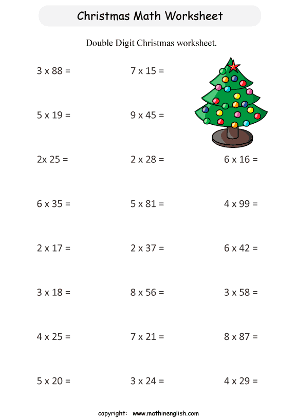 Christmas Math Worksheets Pdf - Christmas Math and Literacy Worksheets ...