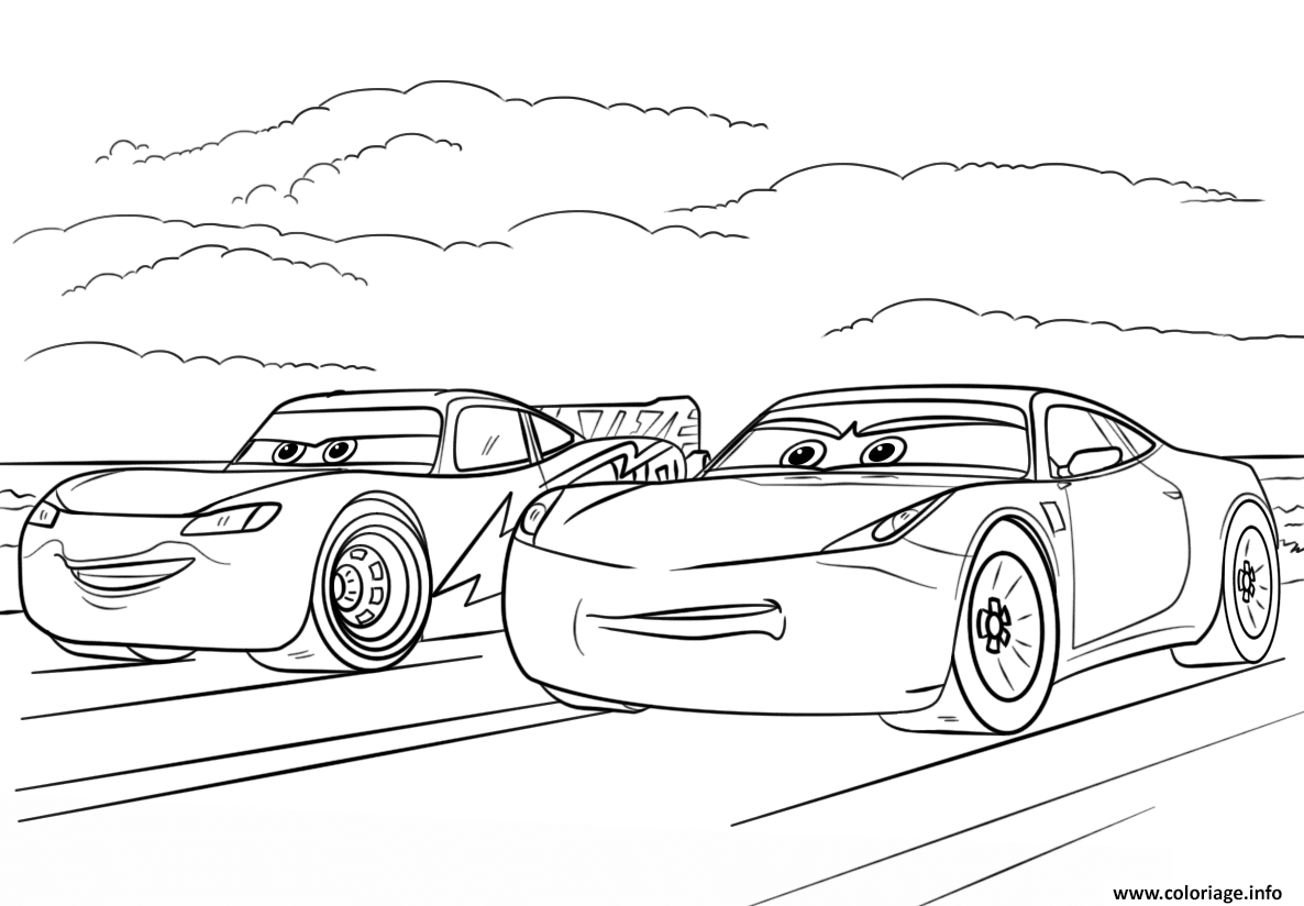 Coloriage Mcqueen And Ramirez From Cars 3 Disney Dessin   Imprimer