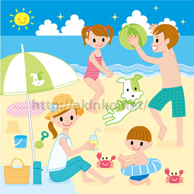 7月のイラスト 海 イラストレーターあきんこのブログ