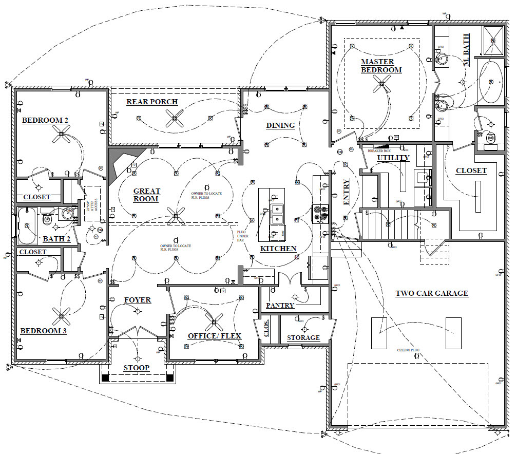 New Build Electrical  plan  floor  alternatives fireplace 