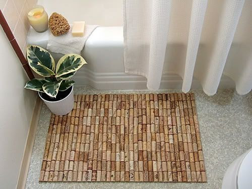 Bath Mat out of Wine Corks