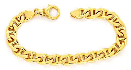 Originalfoto GOLDARMBAND STEGPANZER MASSIV GELBGOLD KARABINER