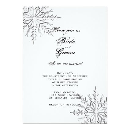 Snowflakes Winter Wedding Invitation