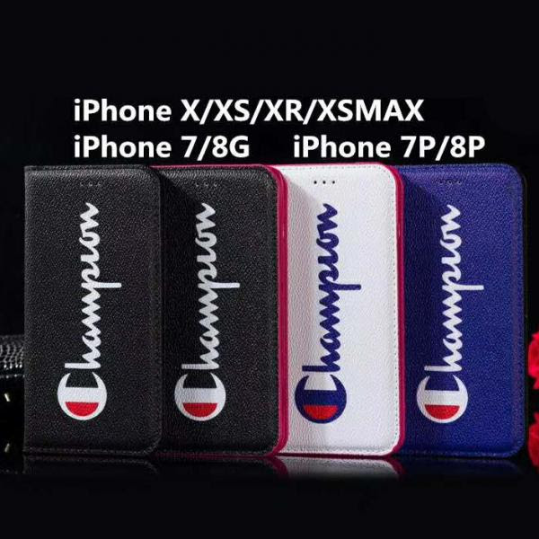 新作 Champion Iphone Xs Max帳型ケースオシャレブランド Iphonexr 8 カバー 可愛 アイフォンxsケースチャンピオン