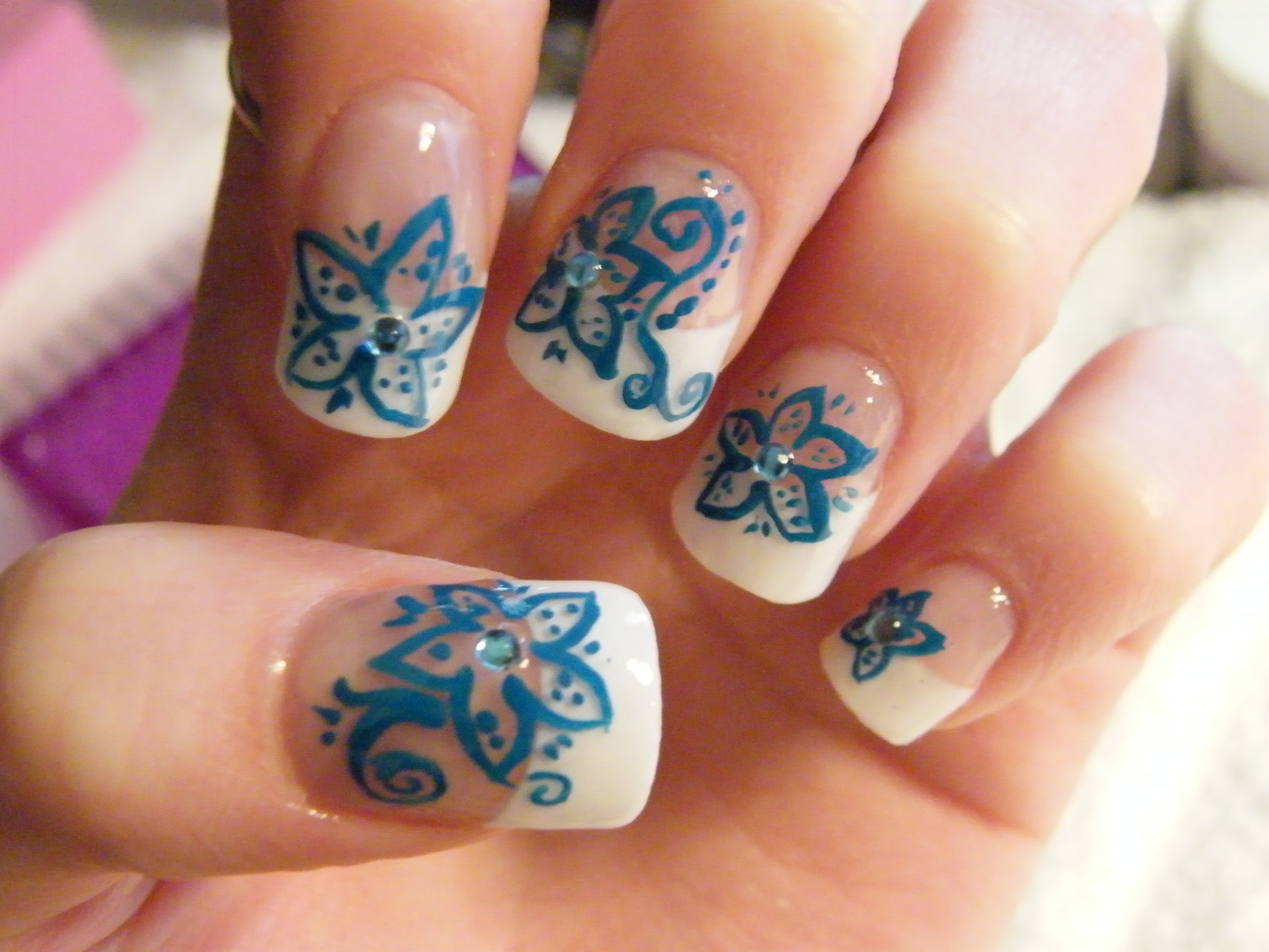 Blue Acrylic Nail Designs Nail Designs Hair Styles Tattoos And Fashion Heartbeats