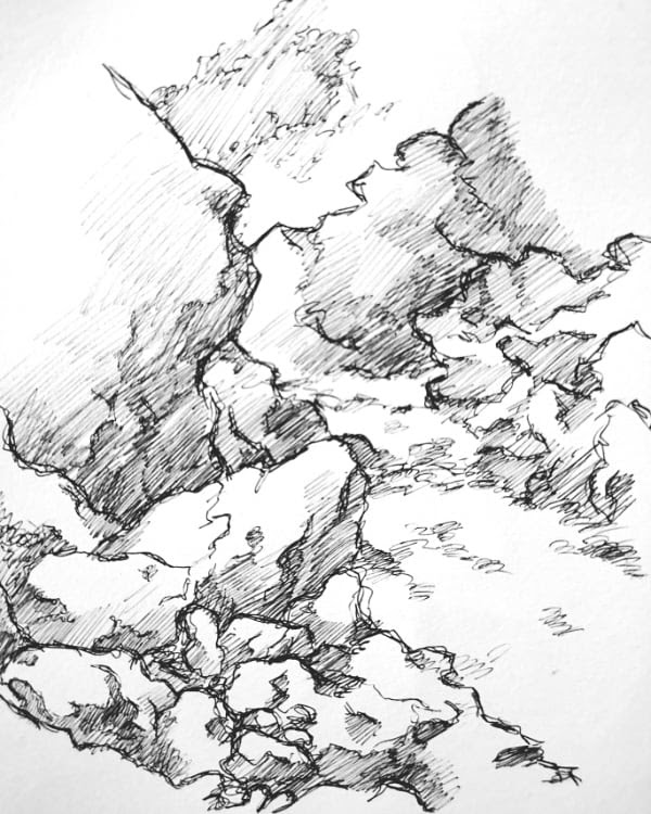 石 岩スケッチするため滝に行ってきた 描き方と注意点を紹介 漫画仏画絵師